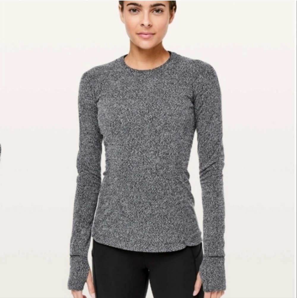 lululemon athletica Runderful Black and White Long Sleeve Top